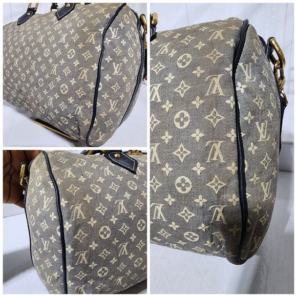 LOUIS VUITTON Encre Idylle Monogram Speedy 30 Bandouliere Satchel Bag Black/Grey - Picture 14 of 16